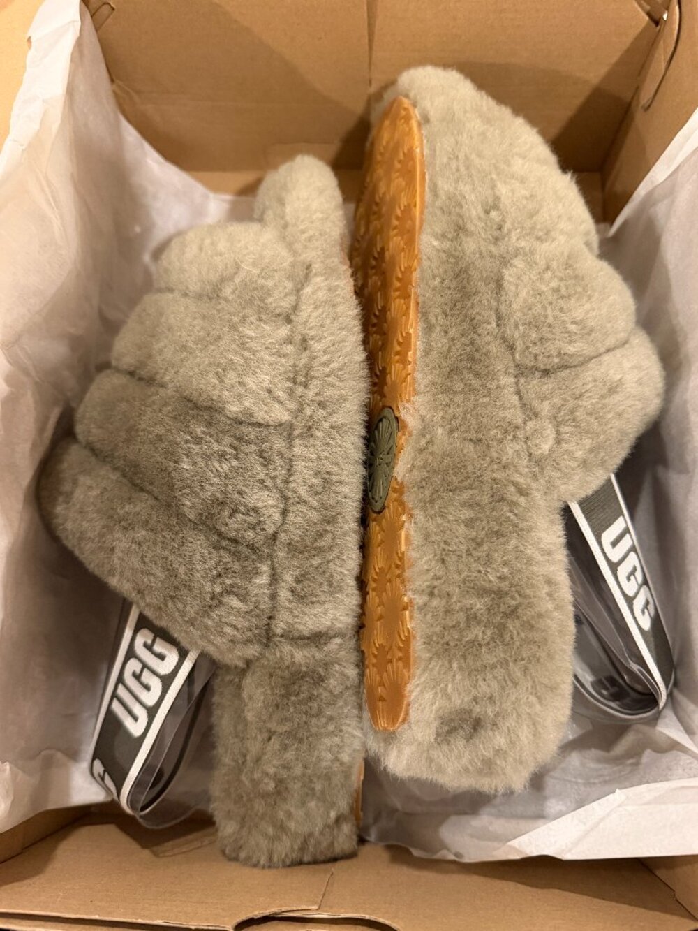 UGG Women's Fluff Yeah Slide Slipper Burnt Olive Green 8